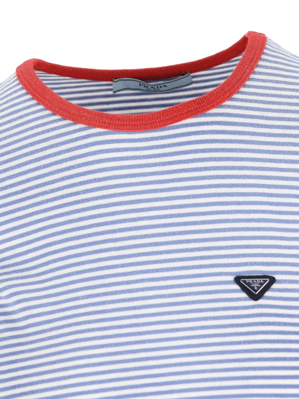 Prada Gestreepte top met logo Blauw