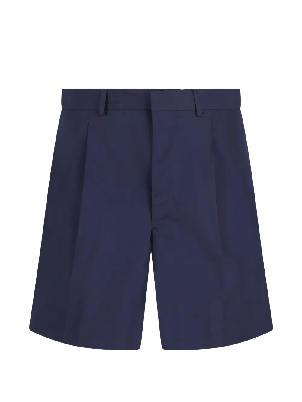 Prada pleated cotton cropped trousers - Blau