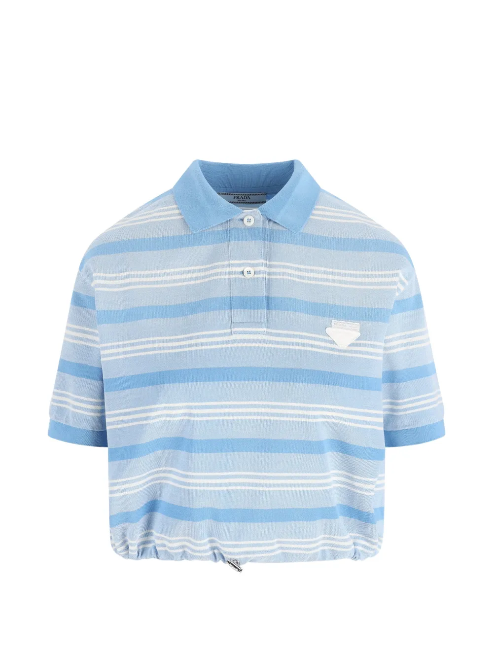 Prada striped logo polo top - Blu