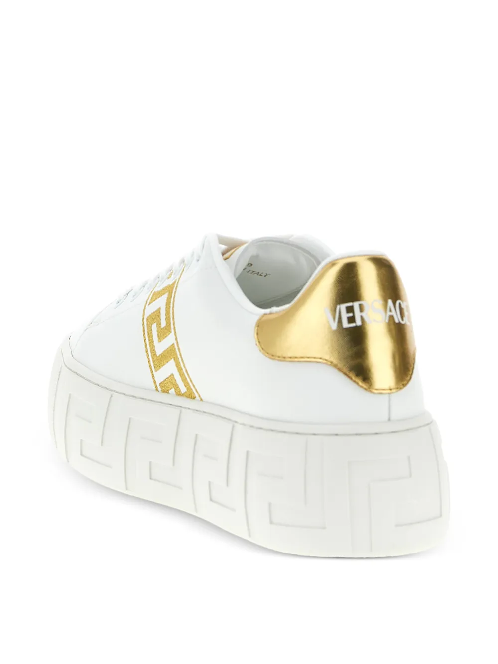Versace La Greca sneakers met plateauzool Wit