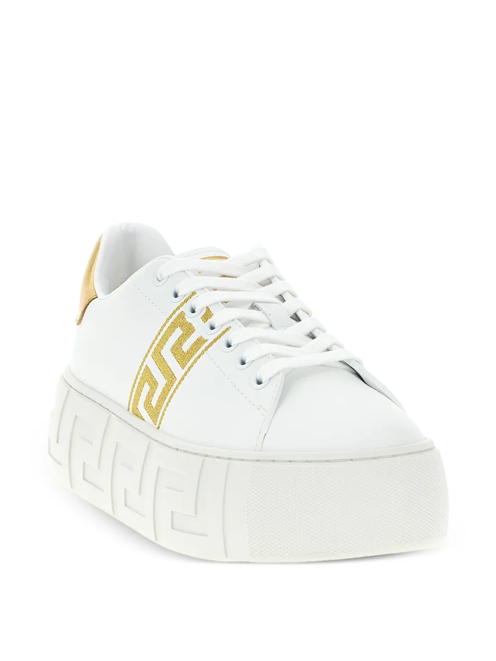 Versace La Greca sneakers met plateauzool Wit
