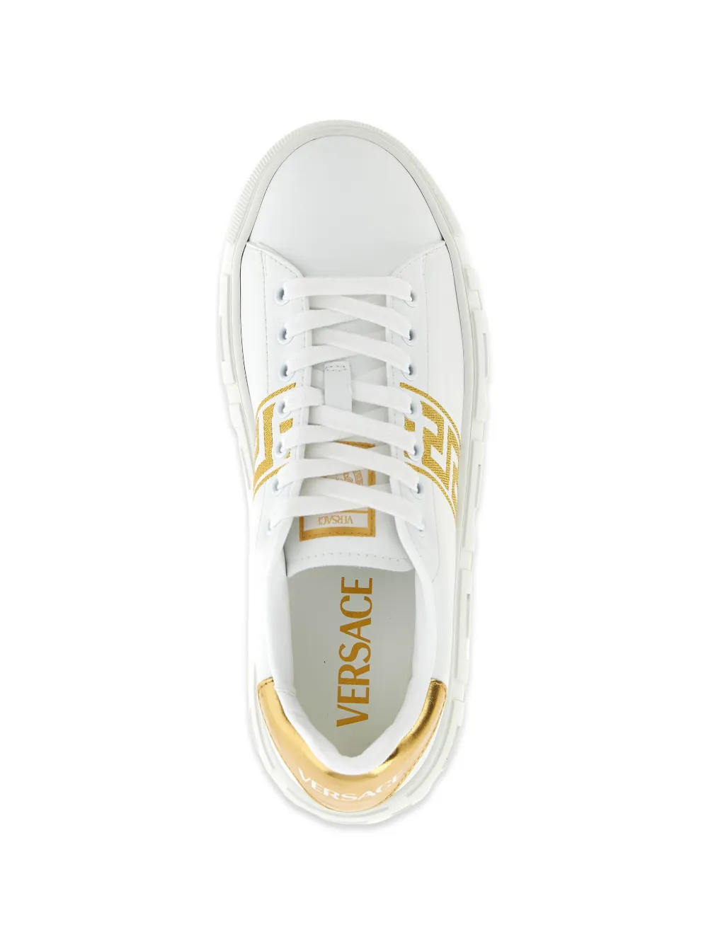 Versace La Greca sneakers met plateauzool Wit