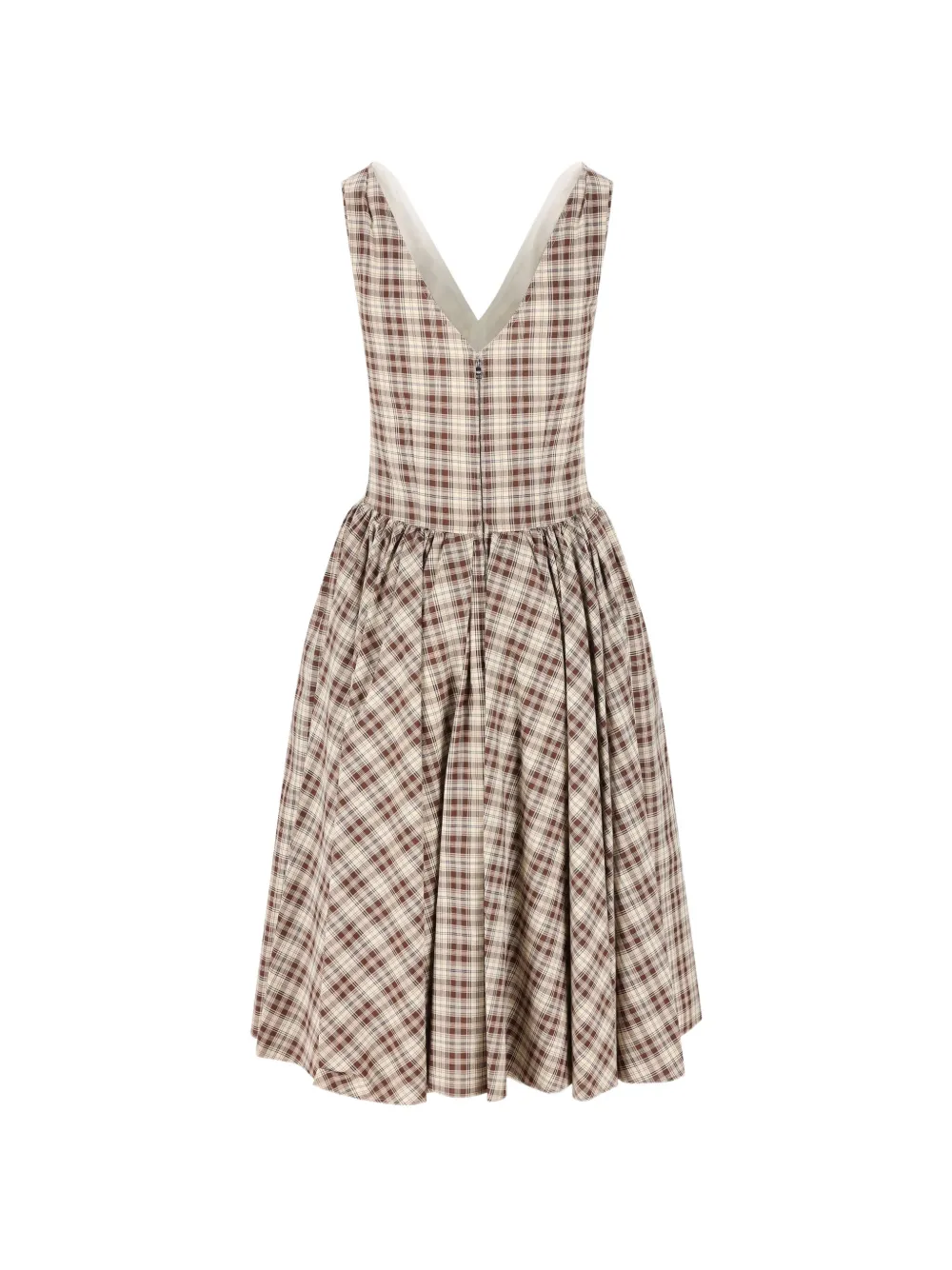 Prada plaid pattern dress - Nude