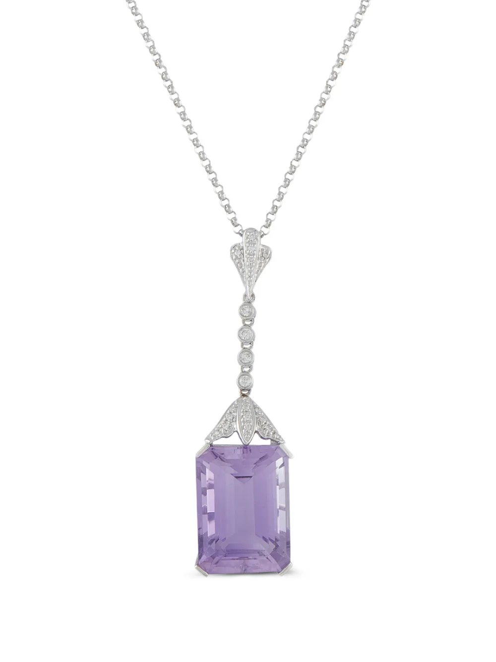 LB Exclusive diamond and amethyst pendant necklace - Argento