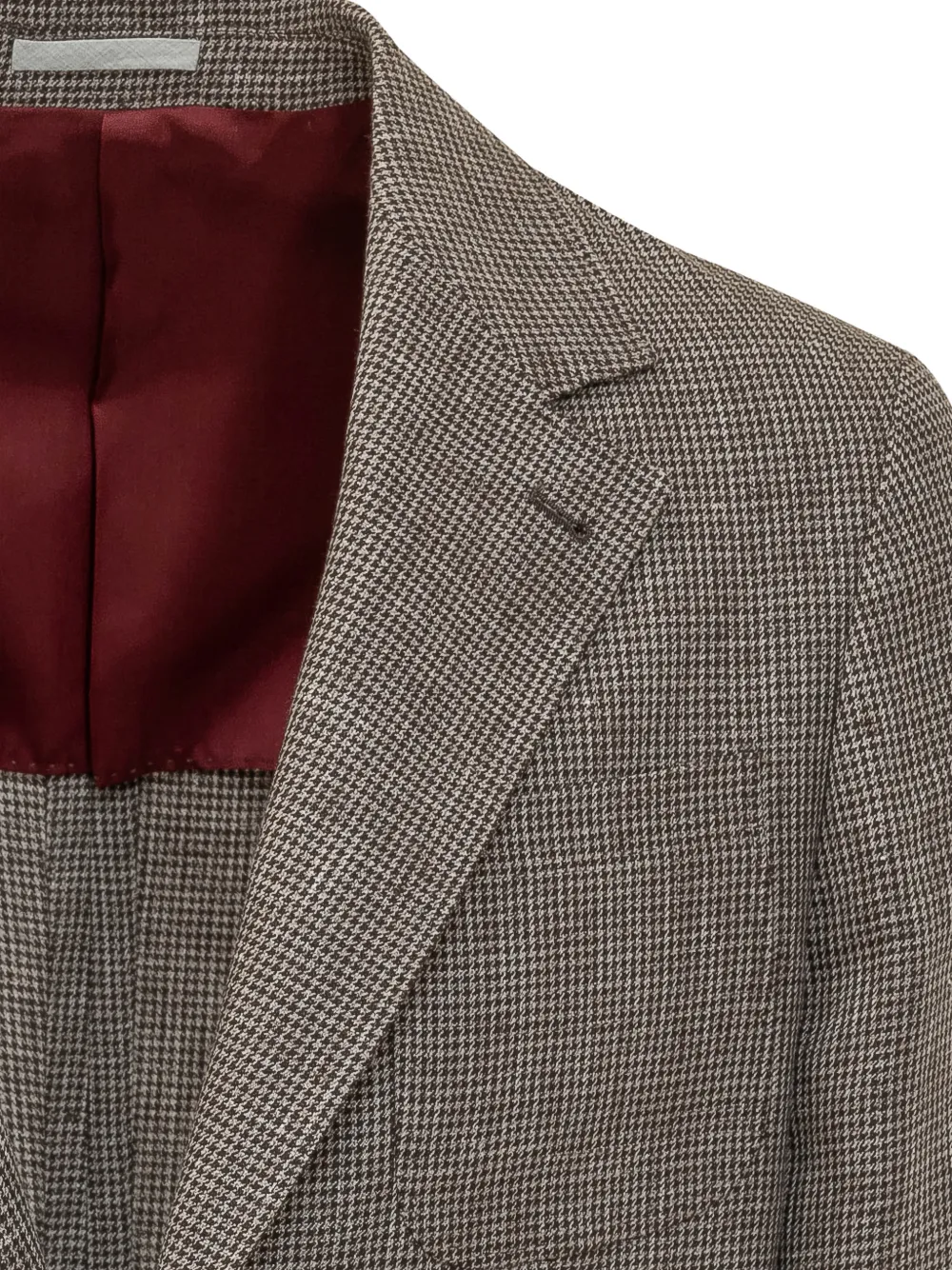 Brunello Cucinelli ハウンドトゥース リネンジャケット | ブラウン