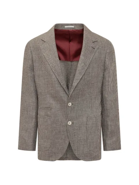 Brunello Cucinelli houndstooth linen blazer