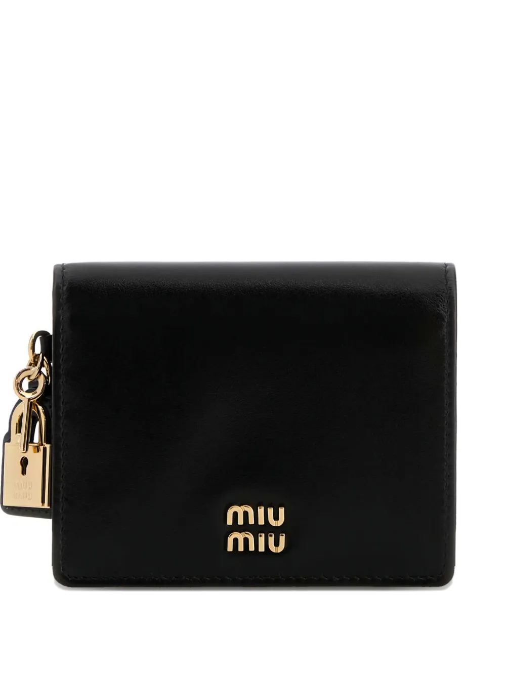 Miu Miu padlock-detail leather wallet - Nero