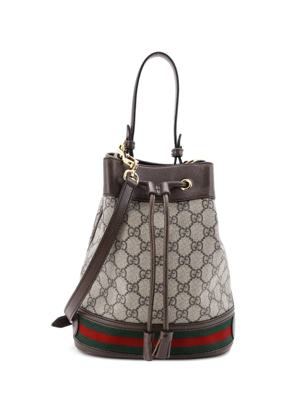 Gucci Pre-Owned Borsa a secchiello Ophidia piccola in tela cerata GG - Marrone