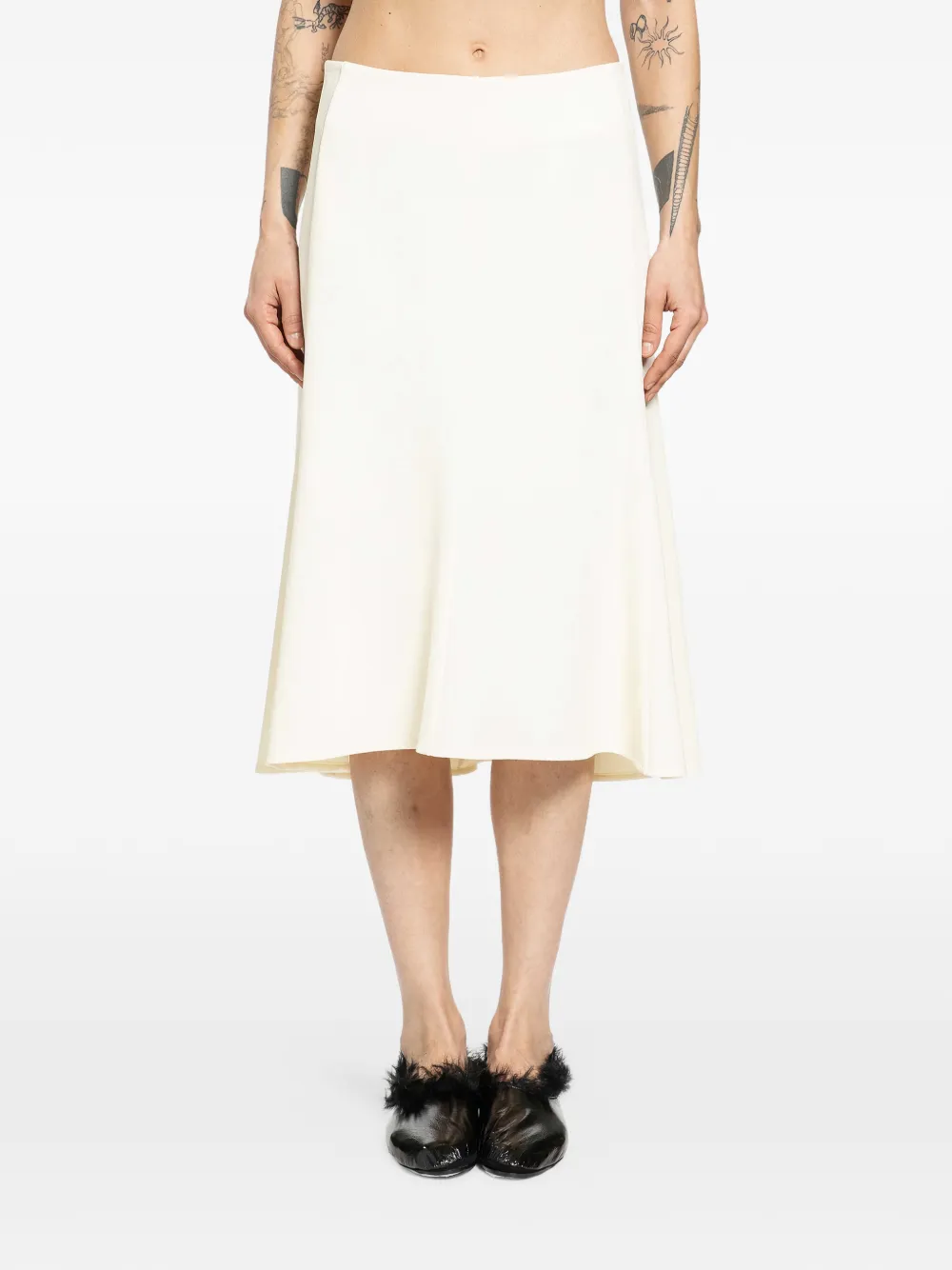 Jil Sander A-line midi skirt - Toni neutri