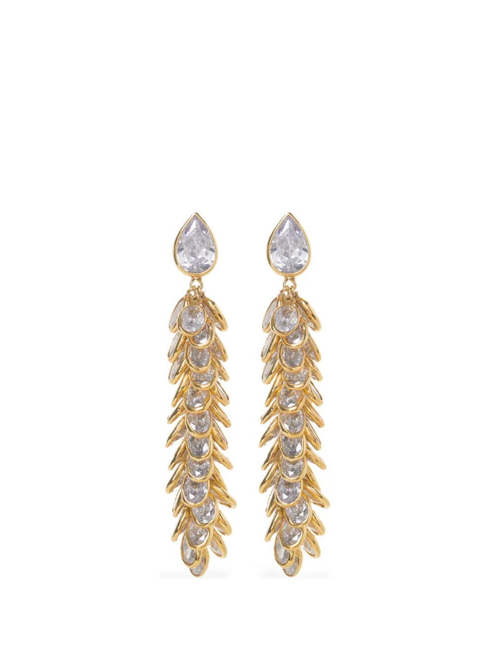 FREYA ROSE crystal long drops earrings - Gold