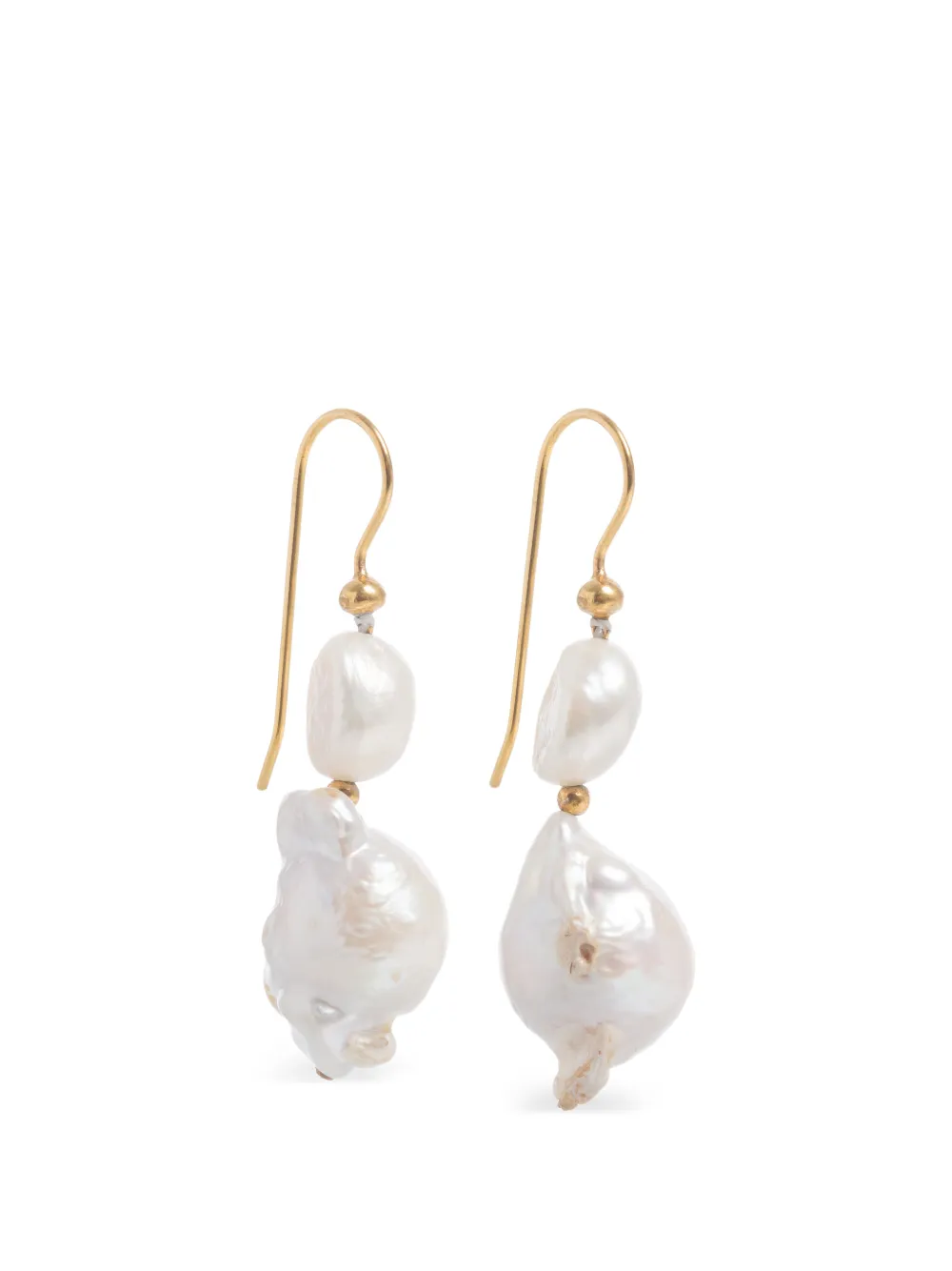 FREYA ROSE Baroque pearl mid-drop-design earrings - Gold