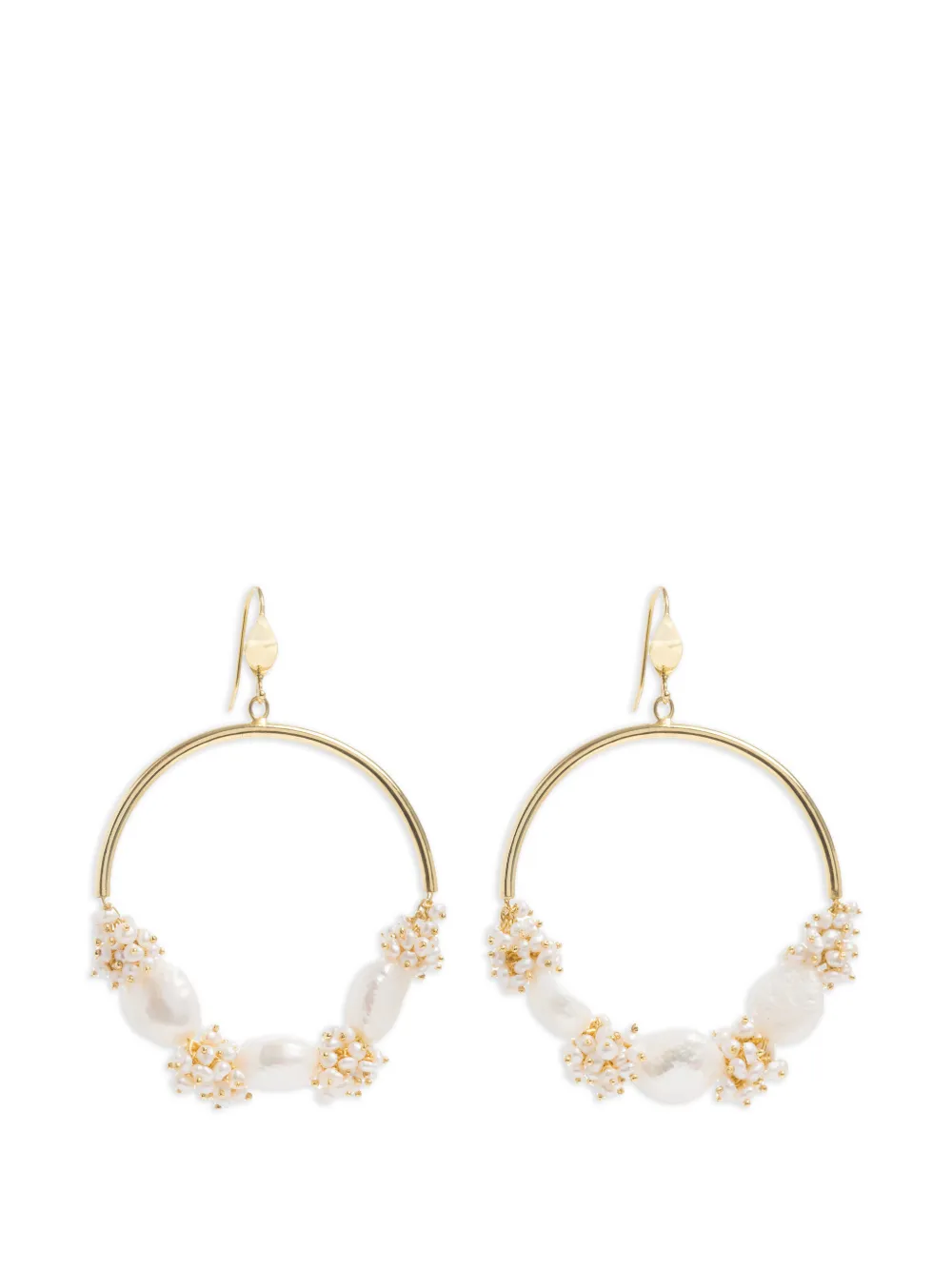 FREYA ROSE seed baroque pearl hoops earrings - Gold