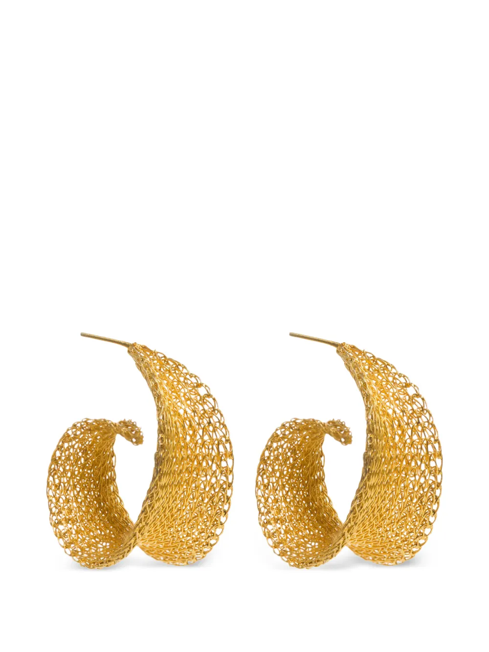 FREYA ROSE Weave Curled Hoops earrings - Gold