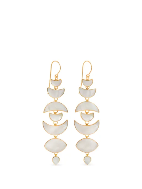 FREYA ROSE Warrioress Moon drop-desgin earrings