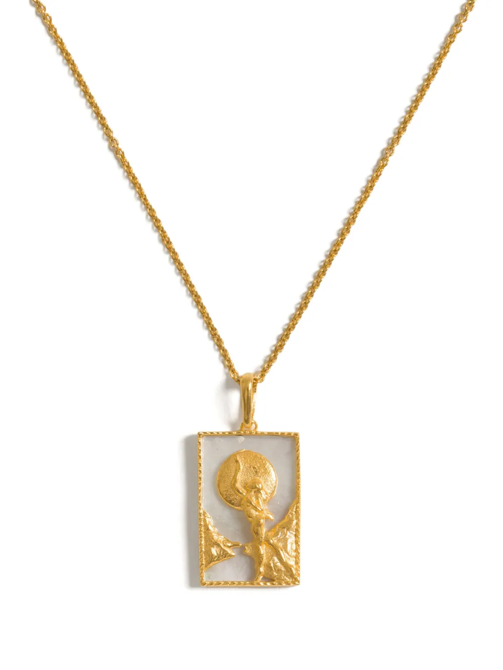 FREYA ROSE rectangle moon necklace · One Size