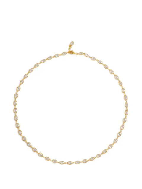 FREYA ROSE oval crystal framed necklace