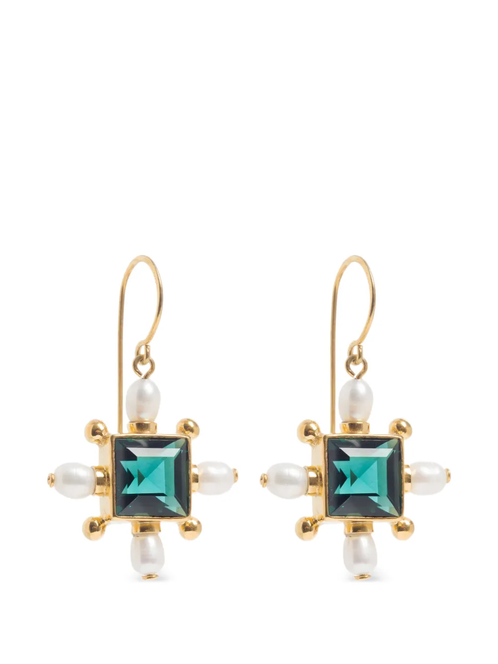 FREYA ROSE quartz cross earrings - Gold