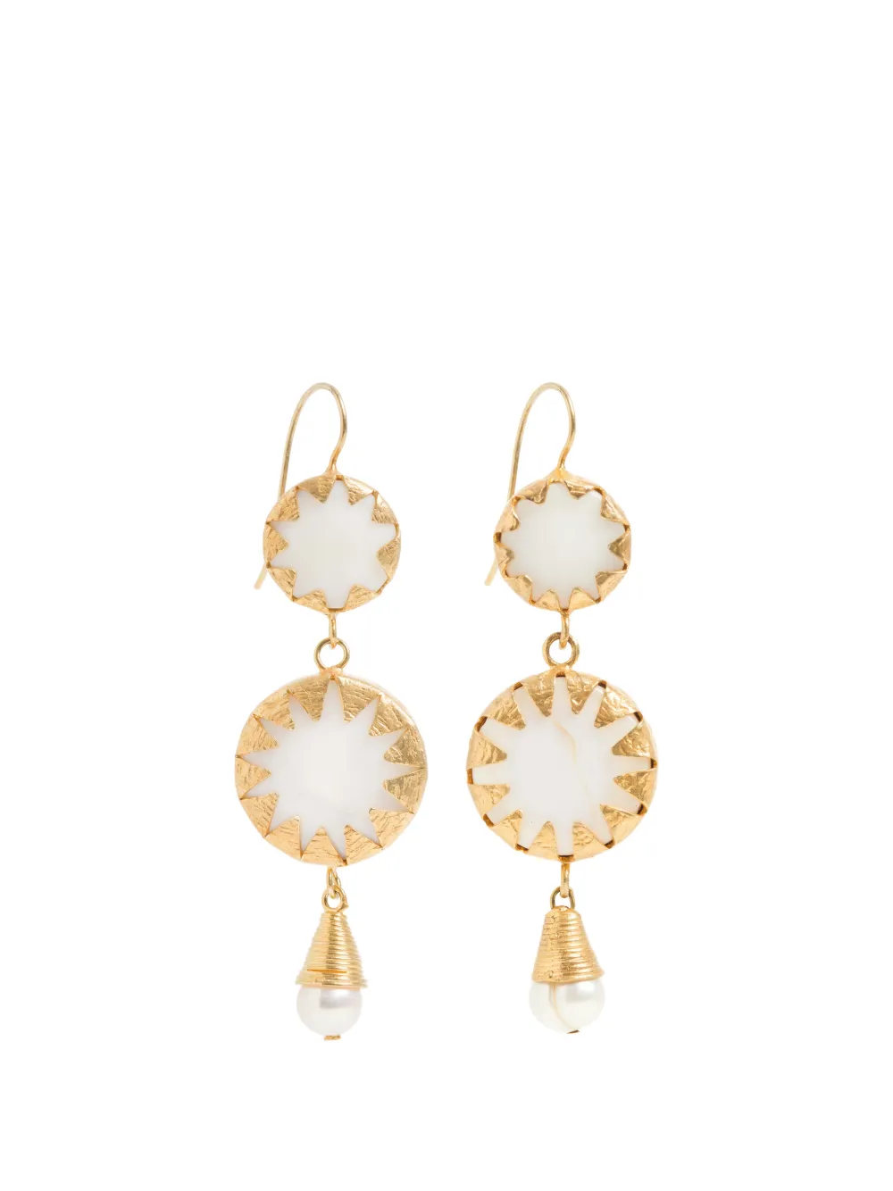 FREYA ROSE Warrioress Medallion drop-design earrings - Gold