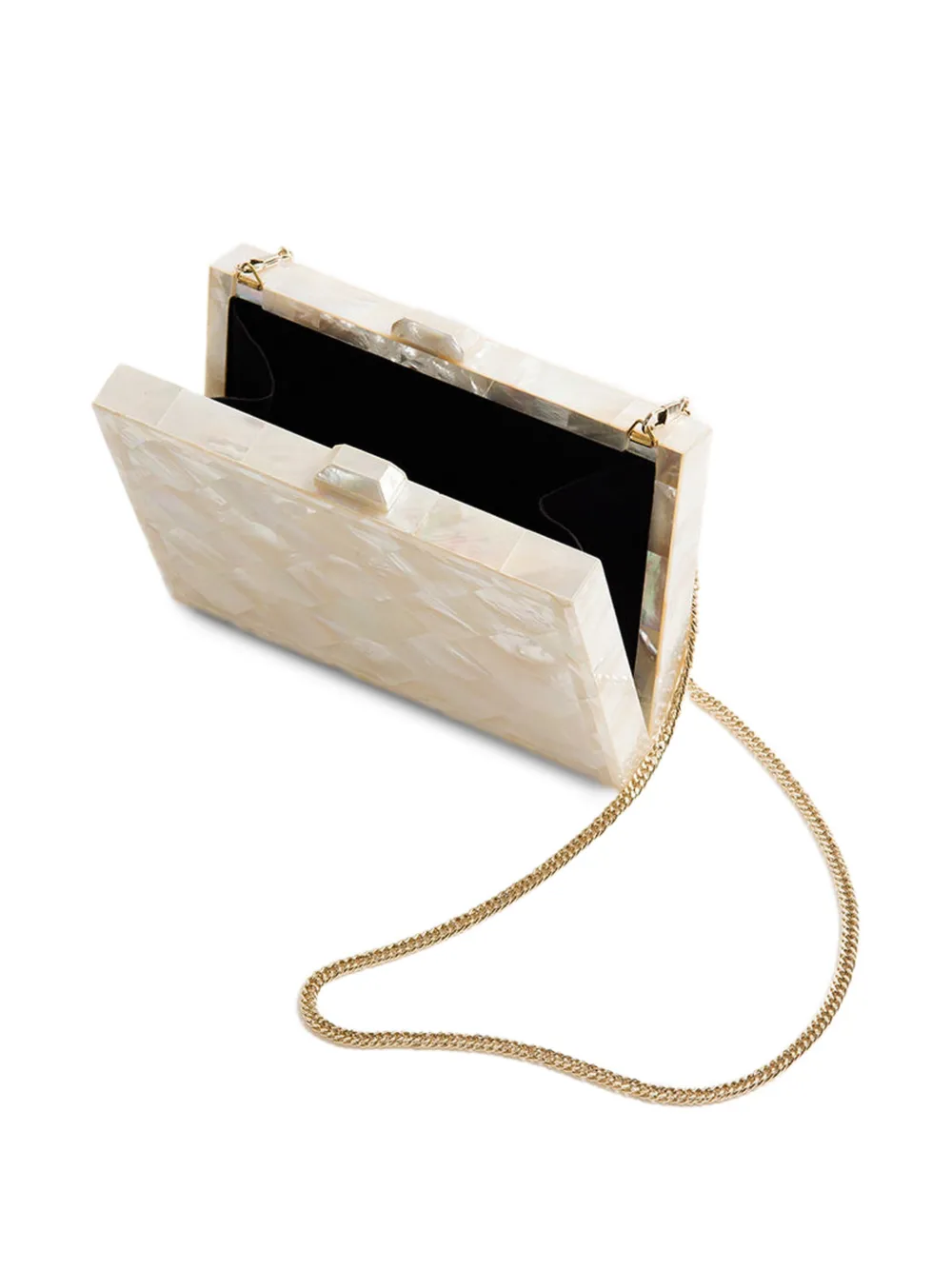 FREYA ROSE Athena clutch met parelmoer Beige