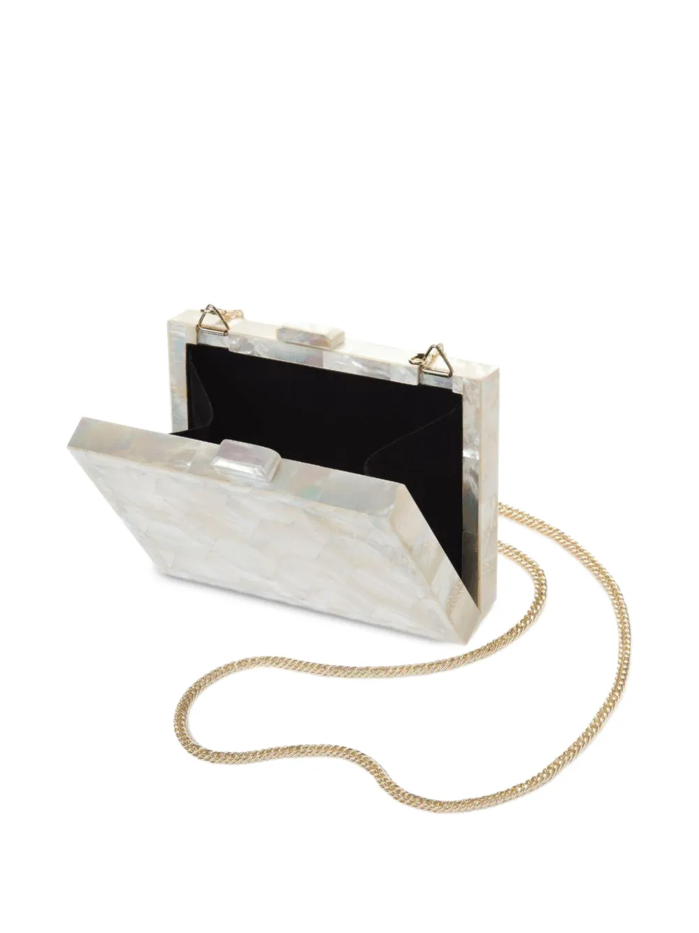 FREYA ROSE Athena clutch met parelmoer Beige