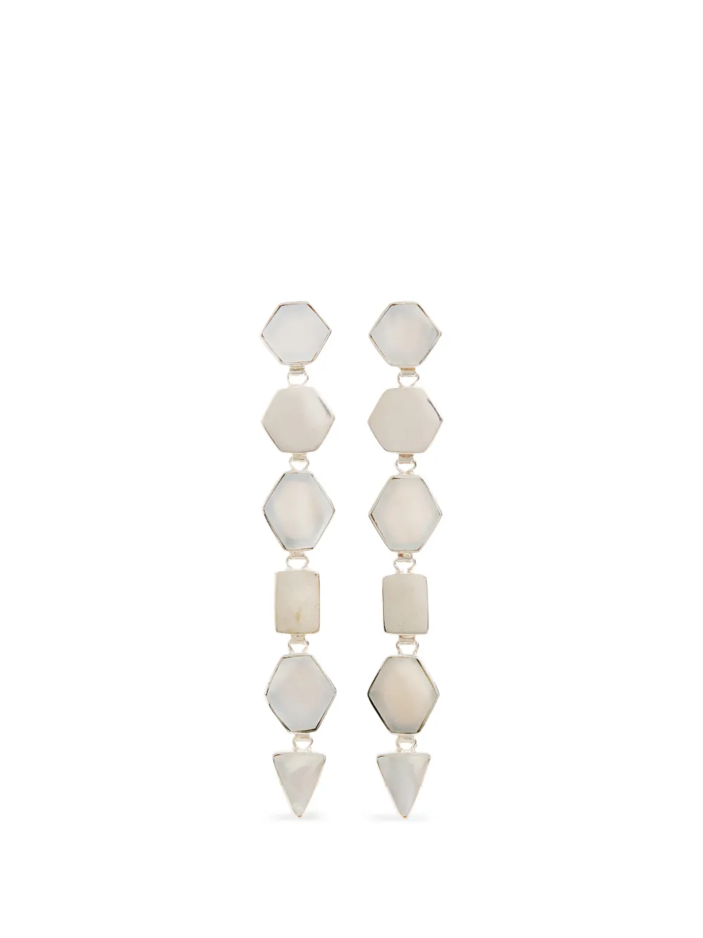 FREYA ROSE Warrioress Armour drop-design earrings - Silver