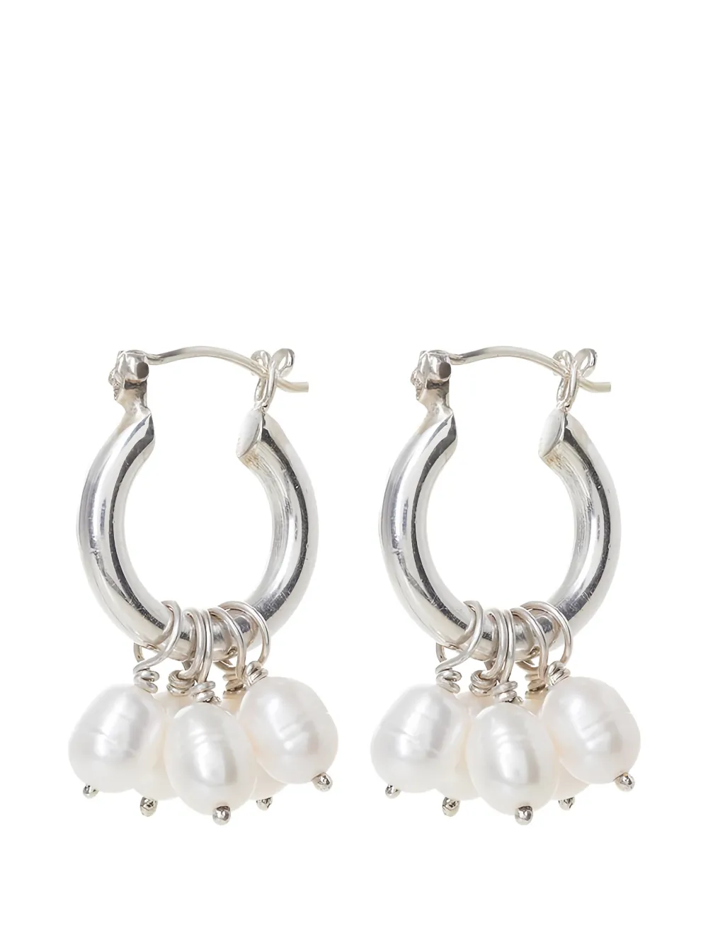 Freya Rose Mini Hoops Pearls Earrings In Brown