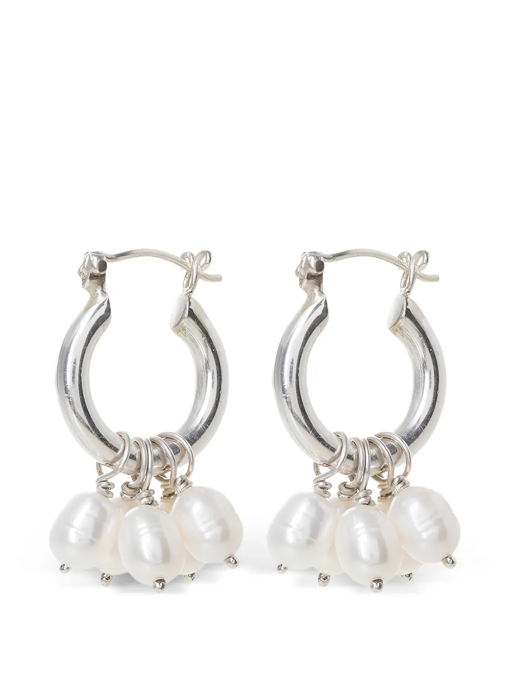 FREYA ROSE Mini Hoops pearls earrings - Silver
