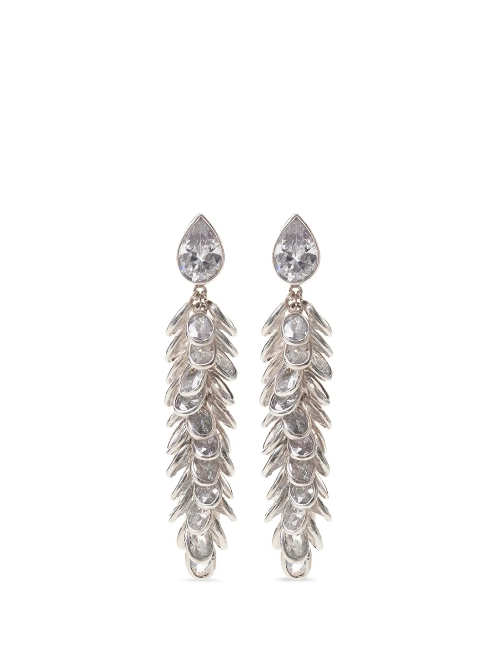 FREYA ROSE crystal long drops earrings - Silver