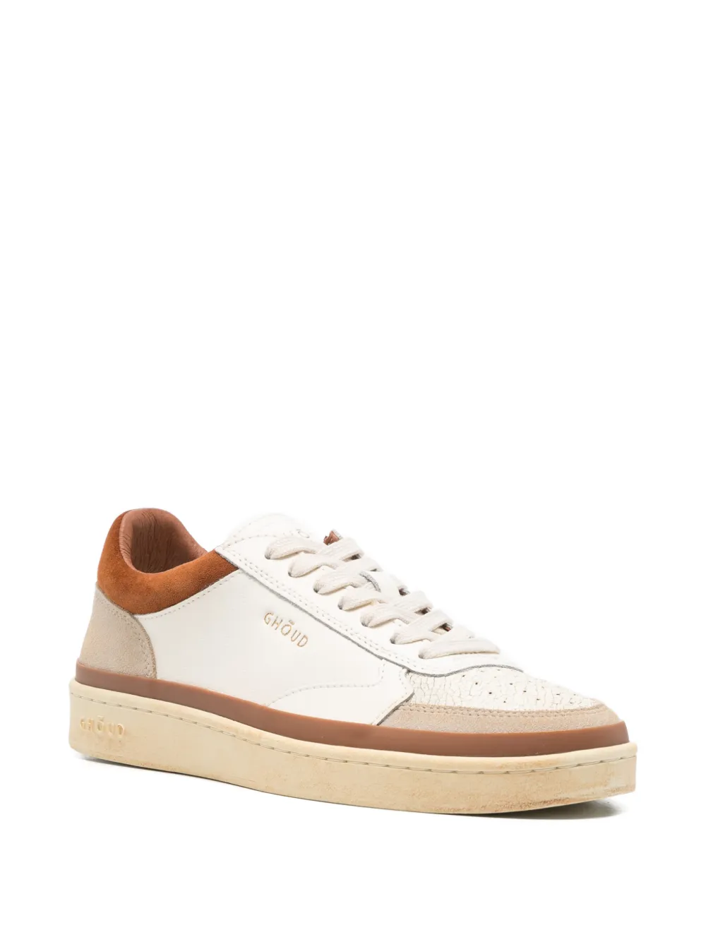 GHŌUD suede-panel sneakers Wit