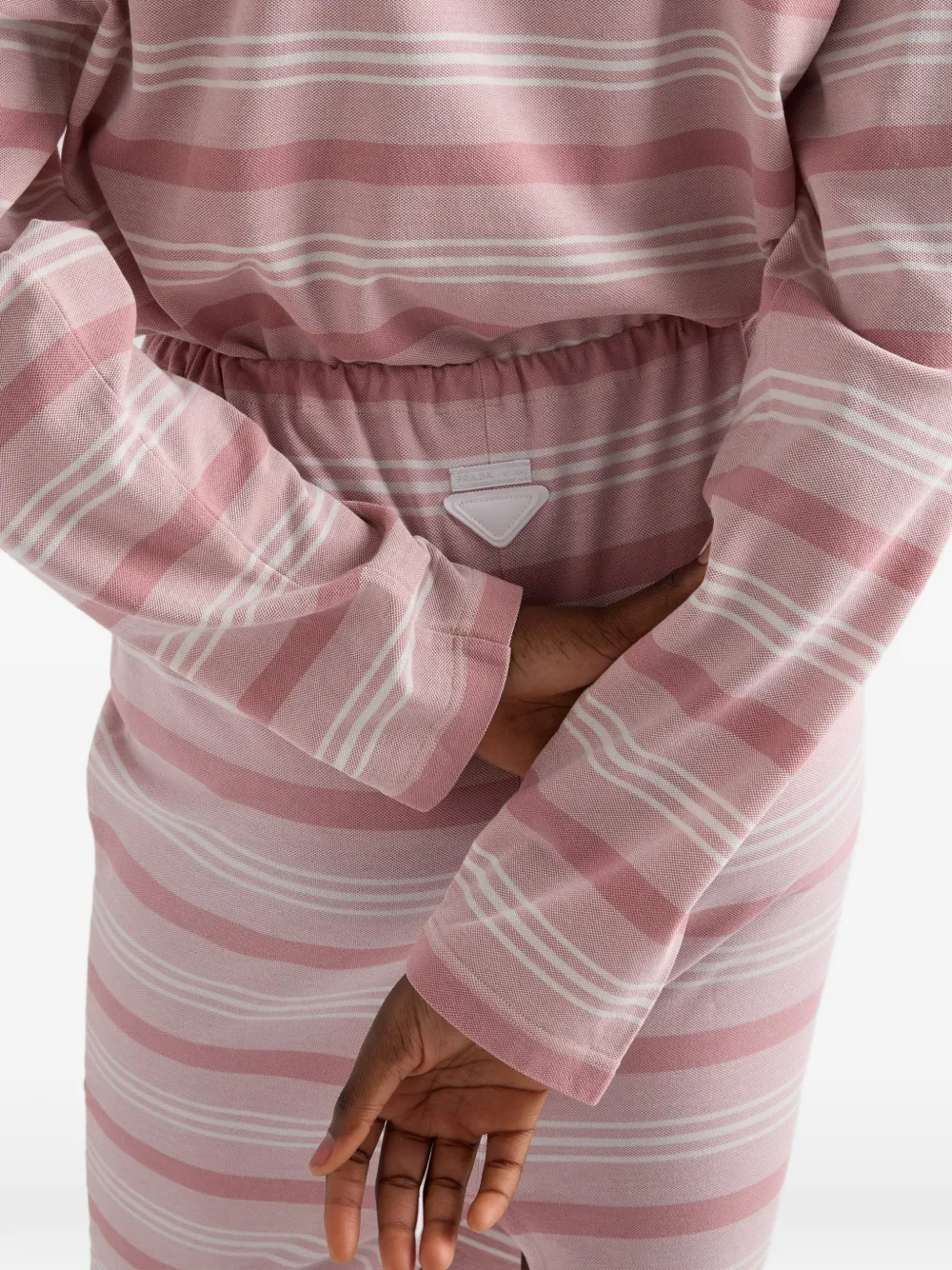 Prada Bayadere gestreepte midi-rok Roze