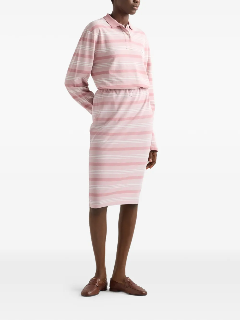 Prada Bayadere gestreepte midi-rok Roze