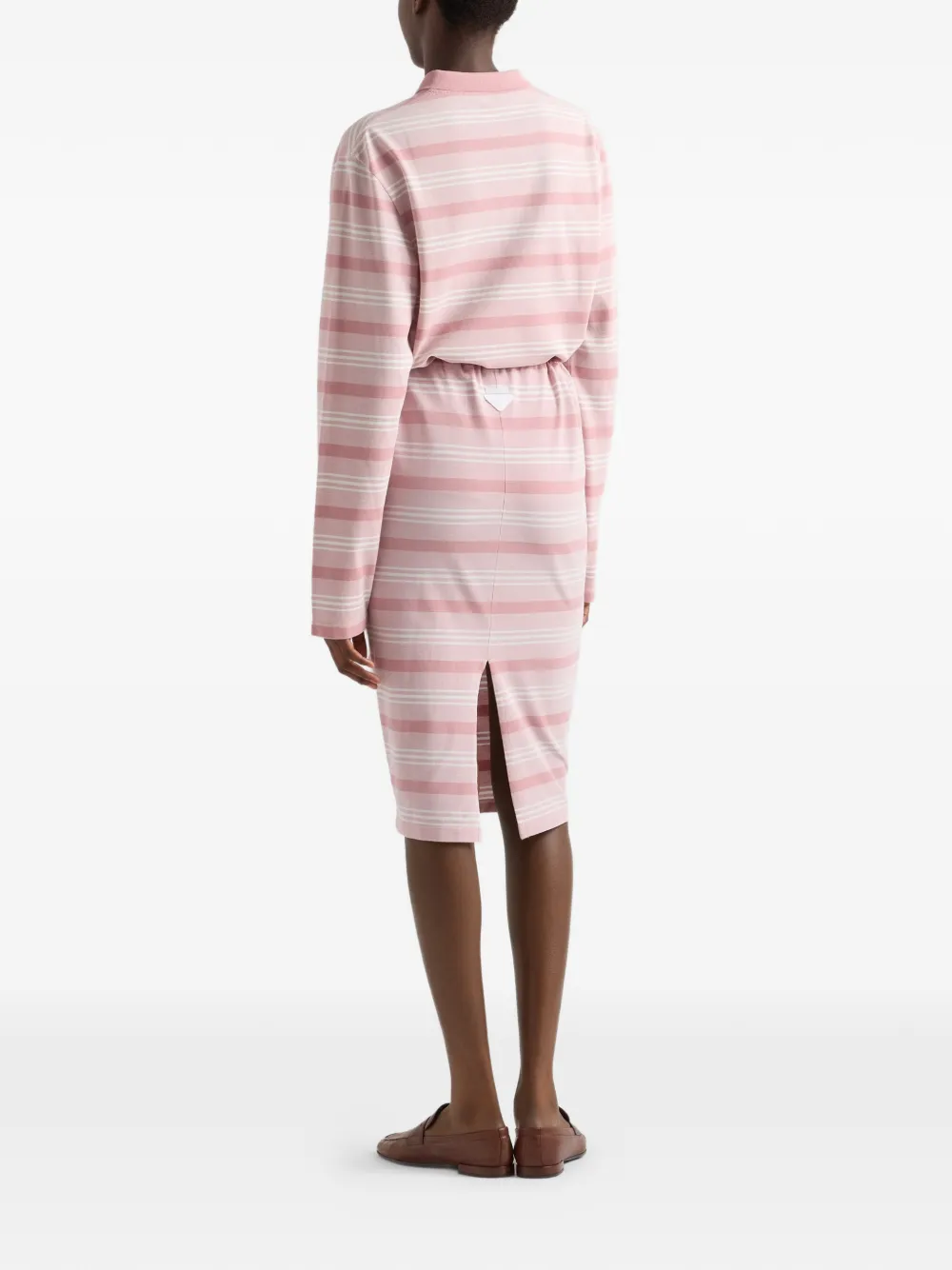 Prada Bayadere gestreepte midi-rok Roze