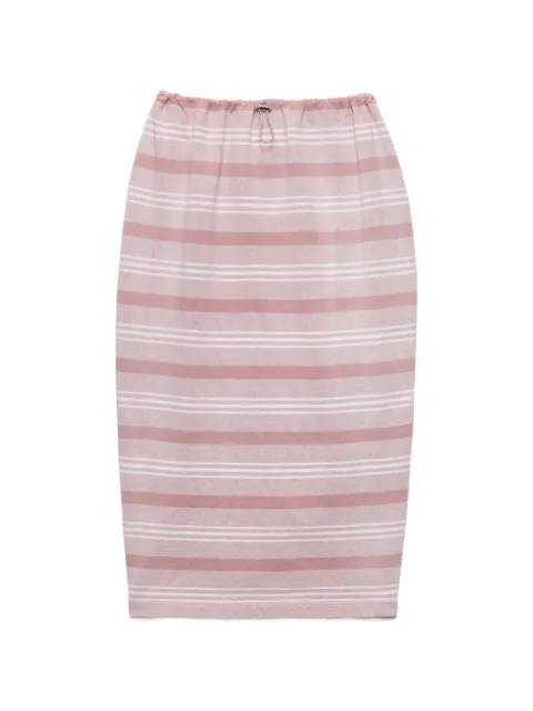 Prada striped-detail midi skirt