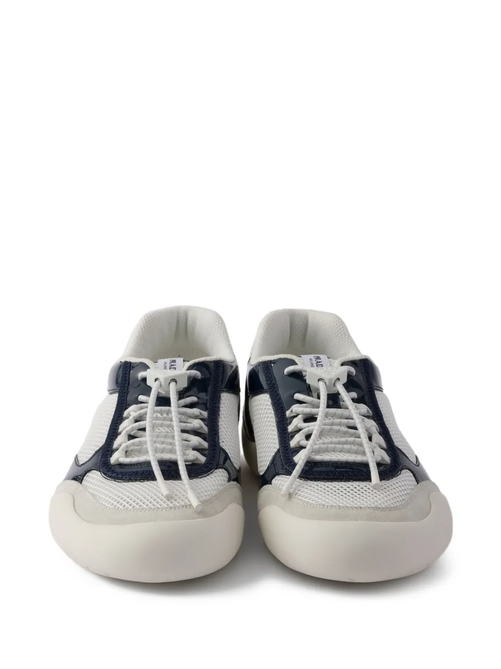 Prada Speedrock elastische geometrische sneakers Wit