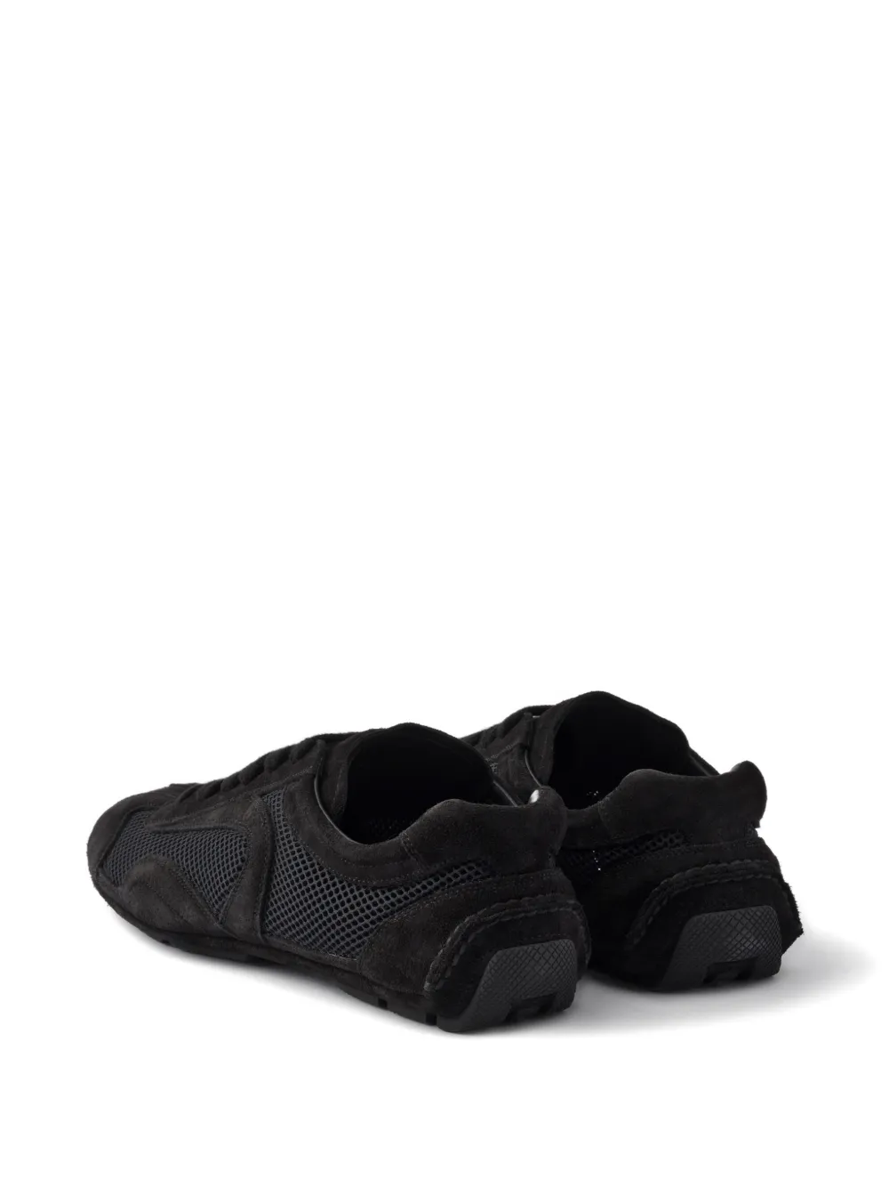 Prada Montecarlo Re-Edition 2005 suede and mesh sneakers Zwart