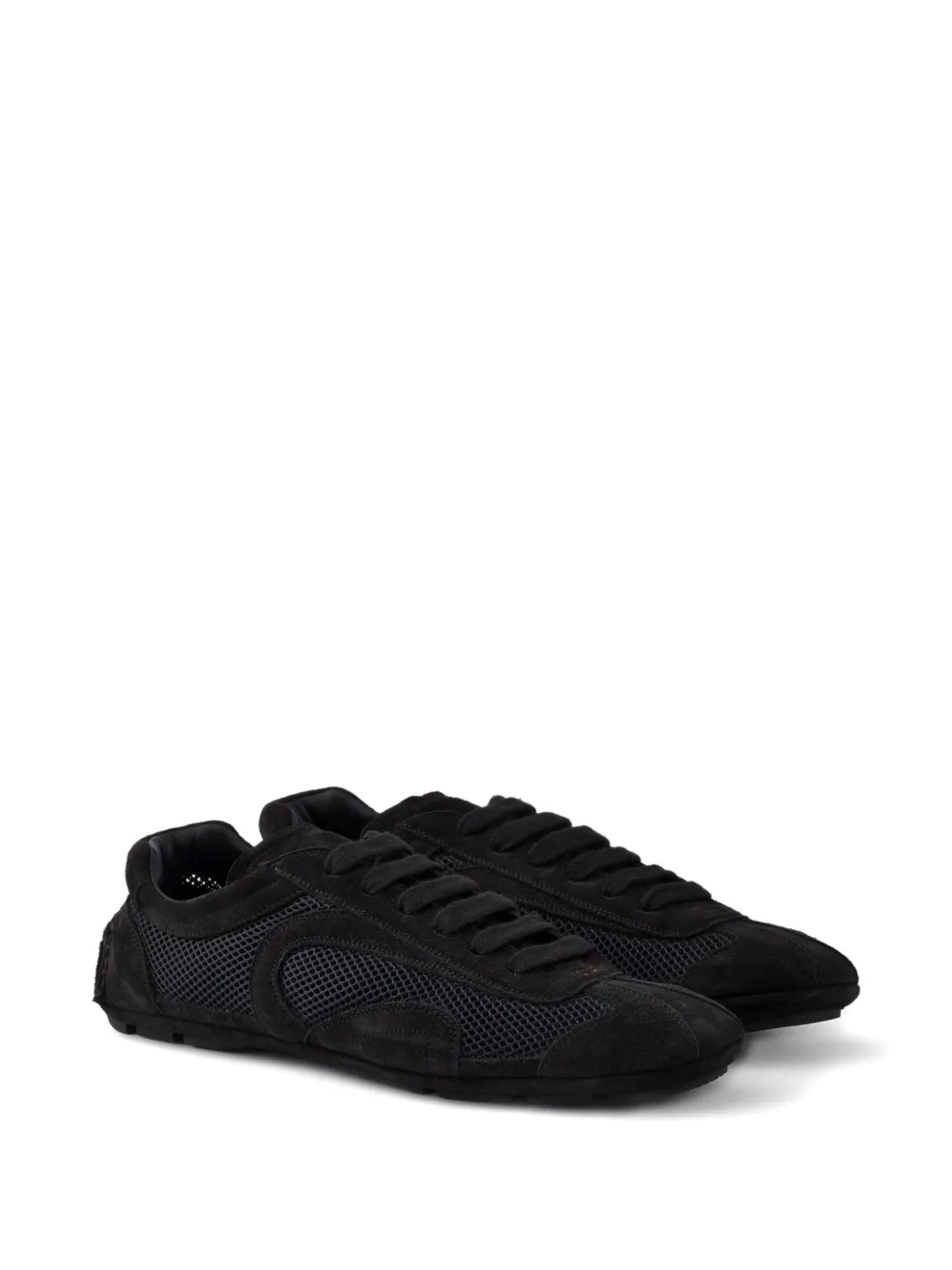 Prada Montecarlo Re-Edition 2005 suede and mesh sneakers Zwart