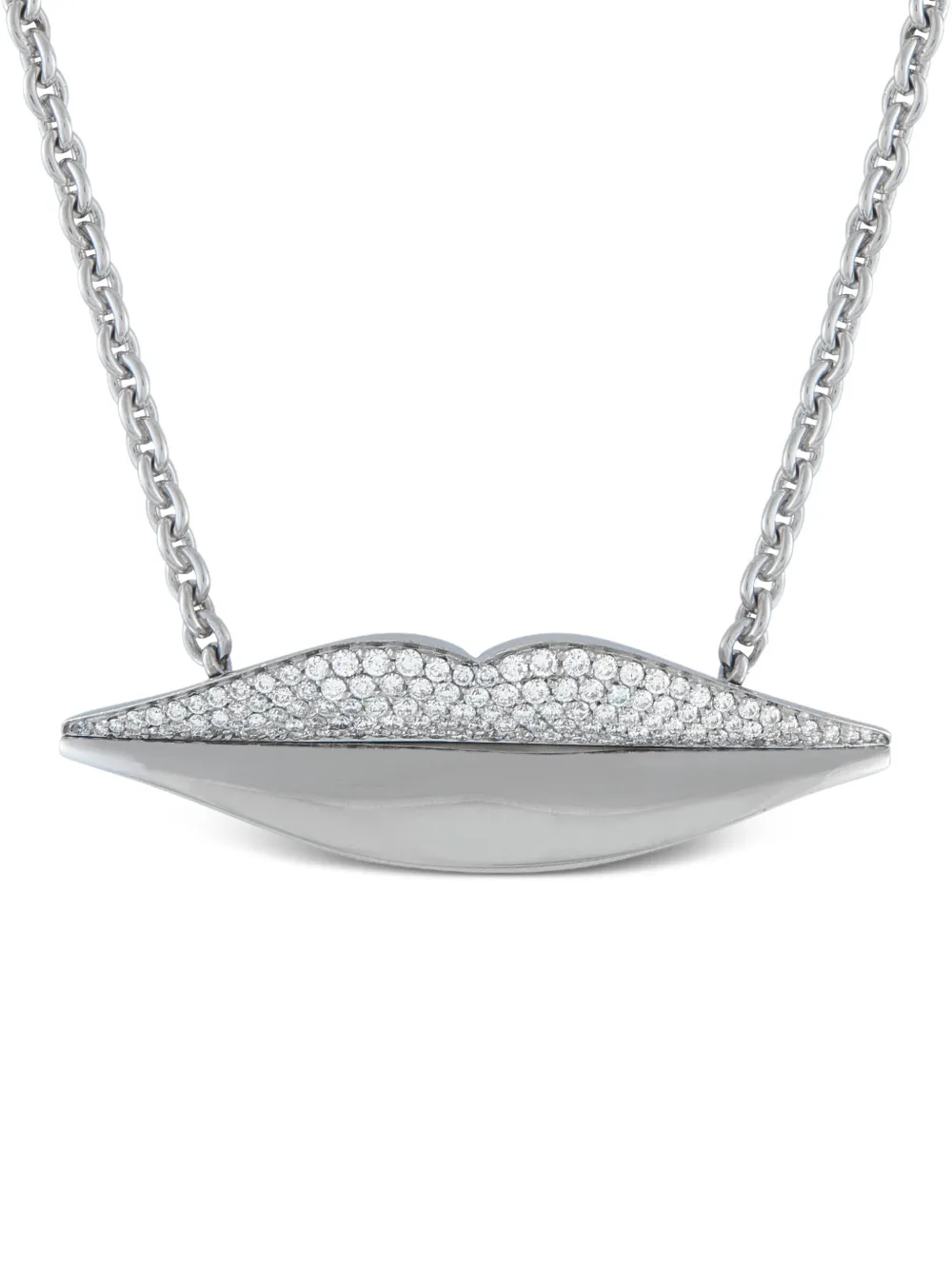 Bvlgari Pre-Owned diamond lip-pendant necklace - Argento