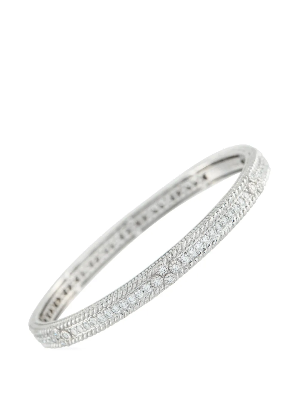 Pre-owned Judith Ripka Diamond Bracelet In Silver