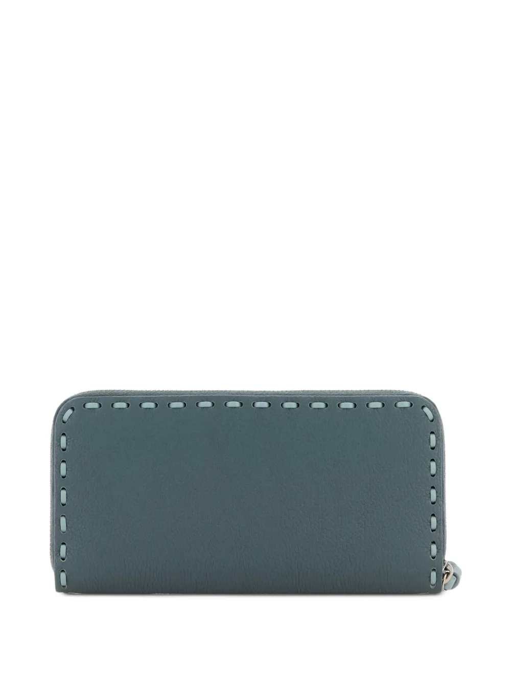  Fendi Large Peekaboo Stitched Leather Wallet - Blue 