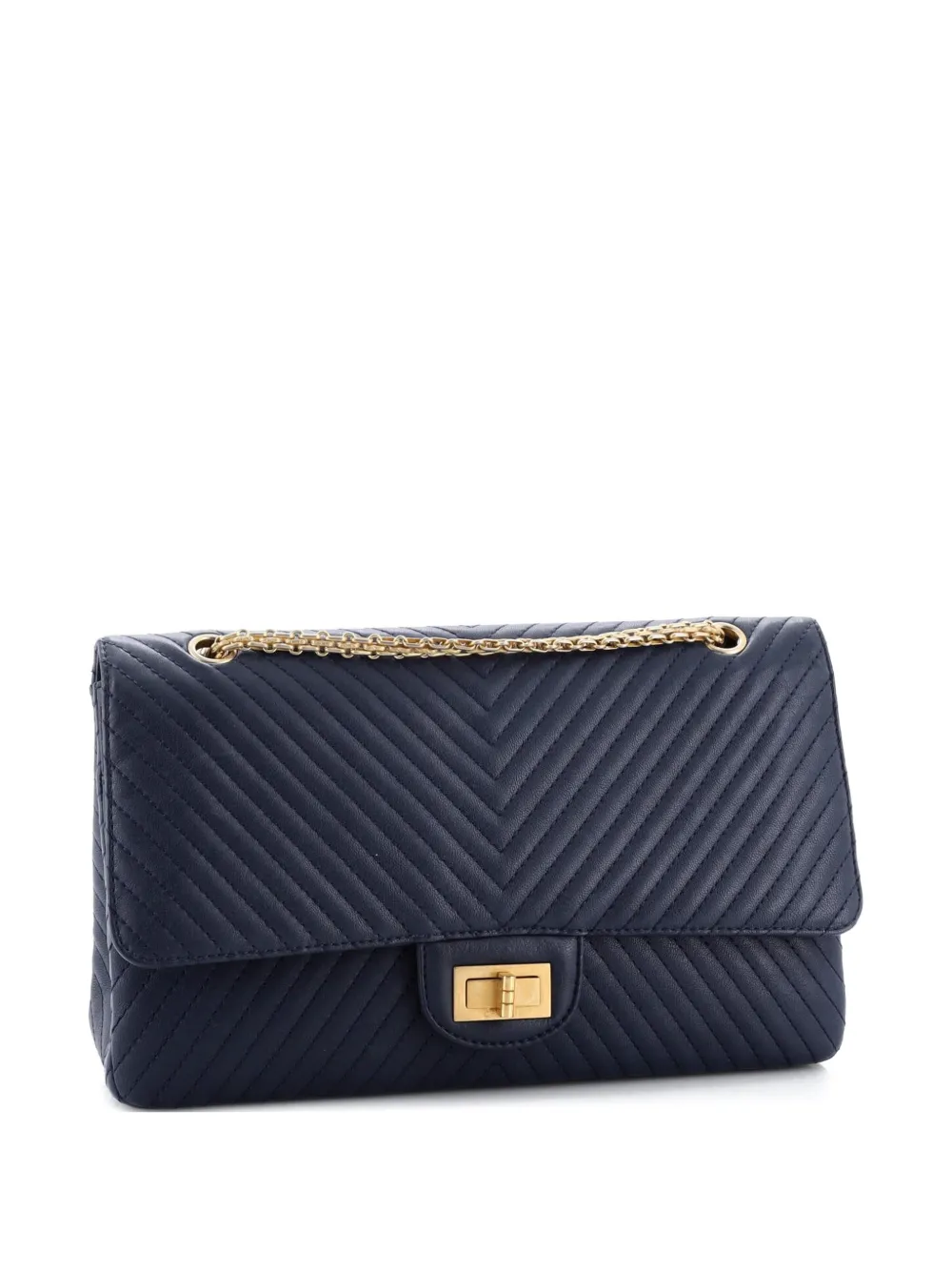 CHANEL Pre-Owned Reissue 2.55 Flap Bag Chevron Sheepskin 227 shoulder bag - Blu