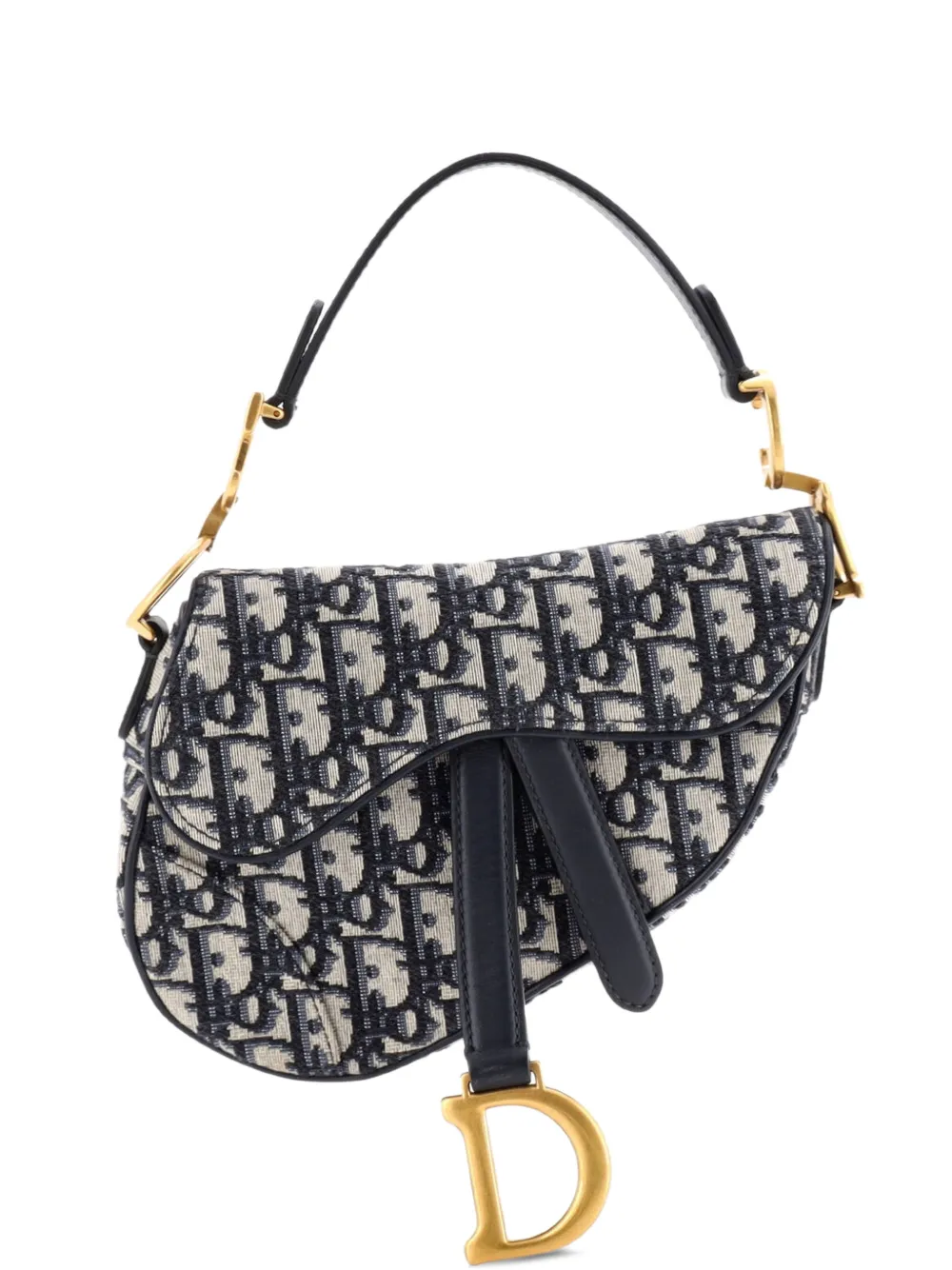 Christian Dior Pre-Owned Saddle Handbag Oblique Canvas Mini shoulder bag - Blu