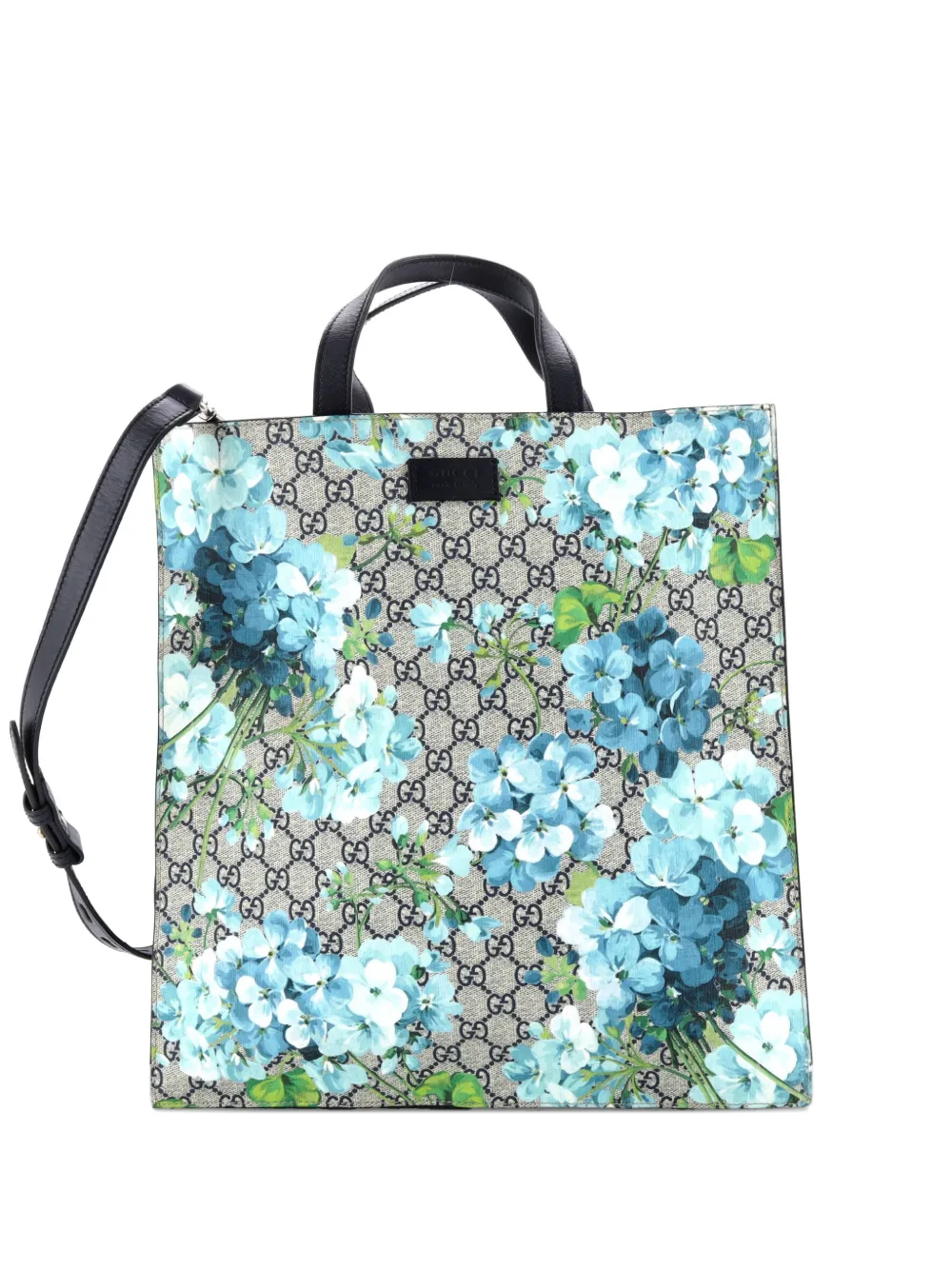 Gucci Pre-Owned Convertible Soft Open Blooms Print GG Coated Canvas Tall tote bag - Blu