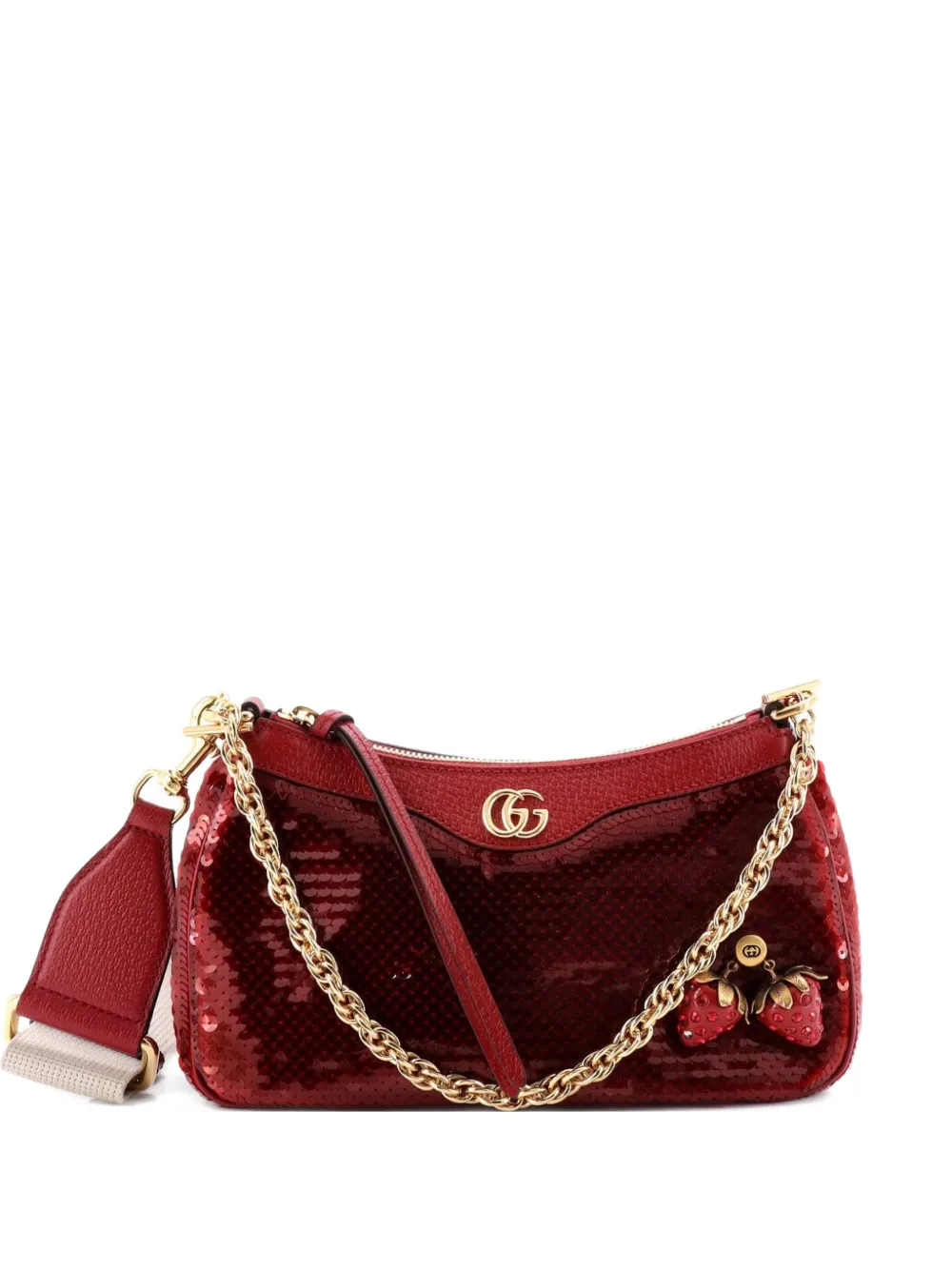 Gucci Pre-Owned Strawberry Ophidia Shoulder Bag Sequins Small crossbody bag - Rosso