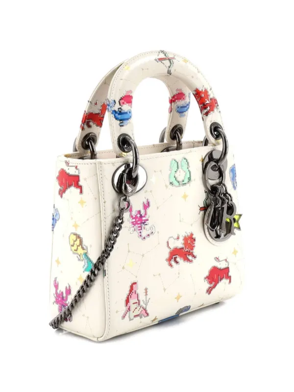 Christian Dior Pre-Owned Lady Dior Bag Pixel Zodiac Printed