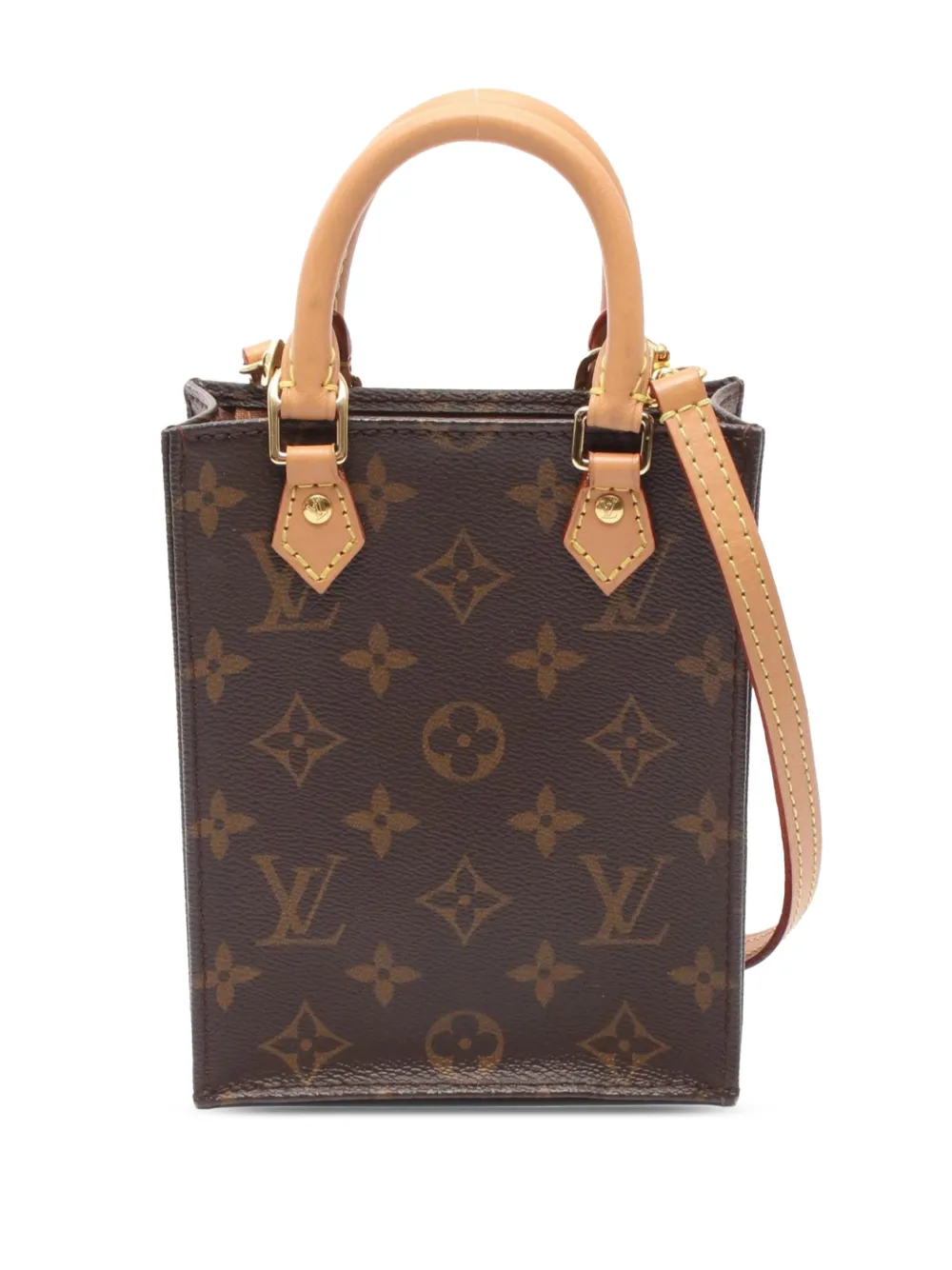 Louis Vuitton Pre-Owned 2021-2025 Monogram Petit Sac Plat satchel - Marrone