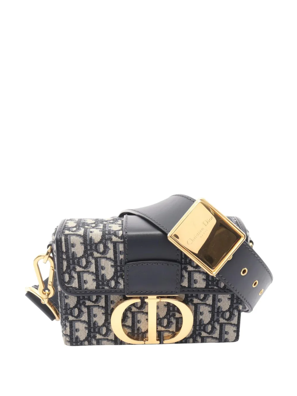 Christian Dior Pre-Owned 2021-2026 Micro Oblique Canvas 30 Montaigne Flap crossbody bag - Blu