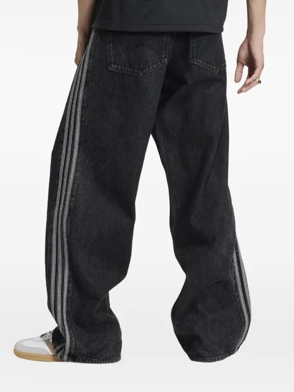 Adidas Firebird Striped Jeans | Black | FARFETCH ZA