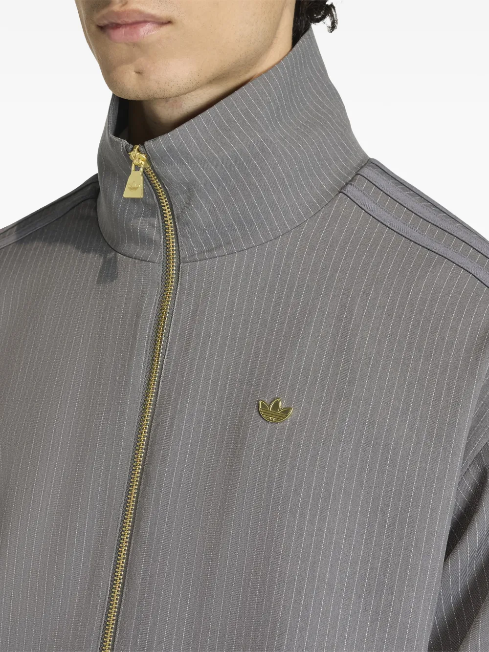 Pinstripe Zip Sweatshirt