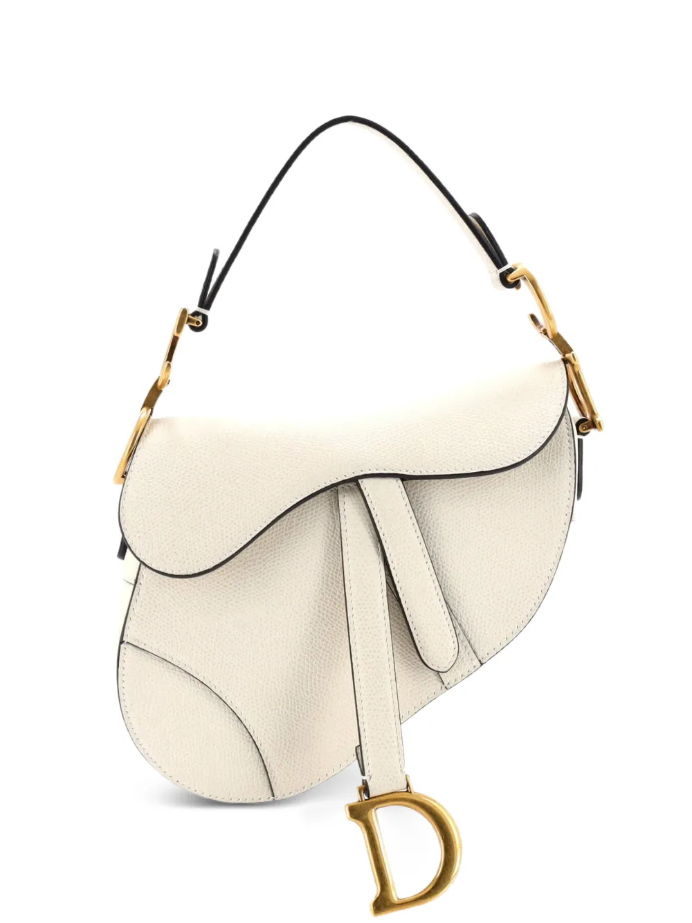 Christian Dior Pre-Owned Borsa a spalla Saddle mini in pelle - Bianco