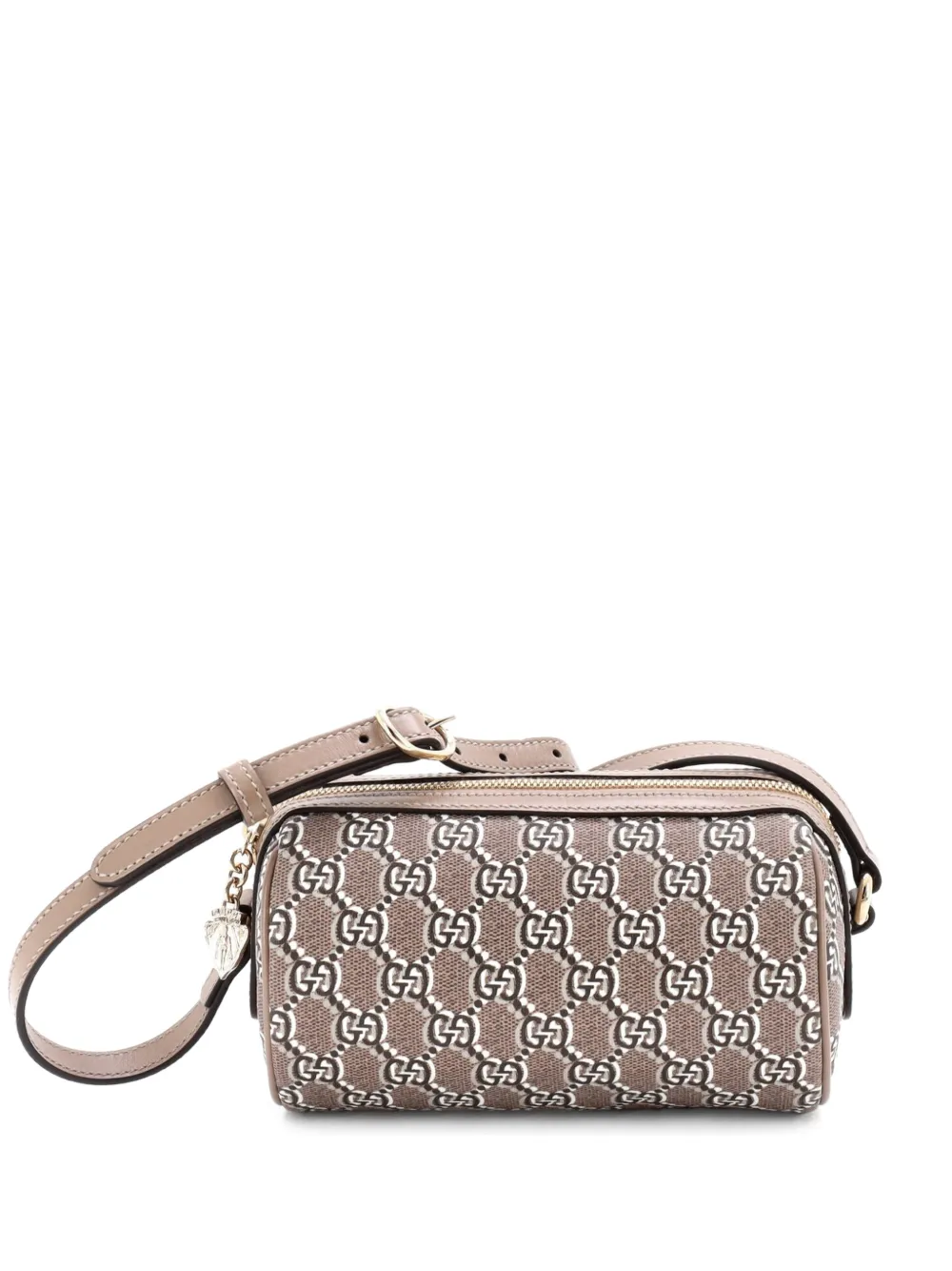 Gucci Pre-Owned Cylindrical GG Shadow Coated Canvas Mini shoulder bag - Marrone